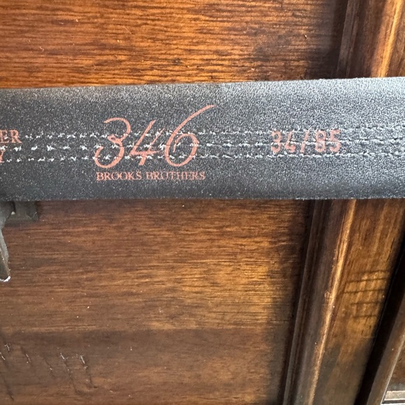 Brooks Brothers 346 Mens Black Pebble Leather Dress Belt Made in Italy - Picture 8 of 13